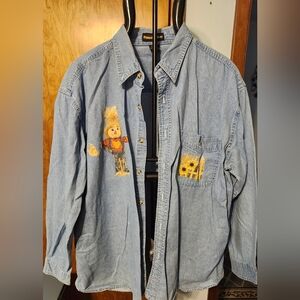 PEREGRINE BAY Denim Blue Fall Long Sleeved Button Up Shirt Size XL